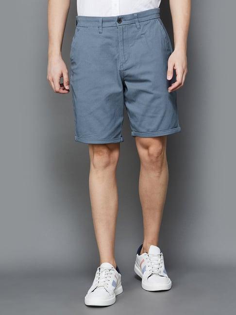 code by lifestyle blue regular fit shorts