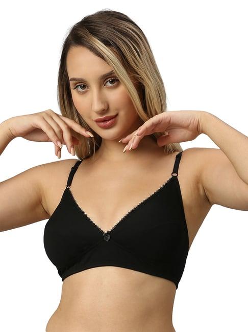 smarty pants black cotton medium coverage t-shirt bra