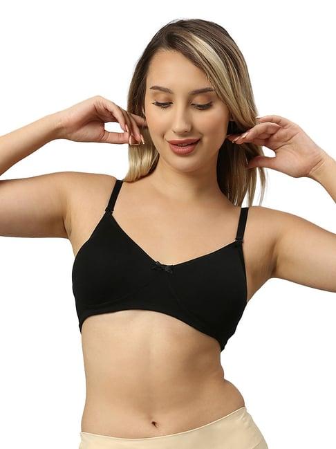 smarty pants black cotton medium coverage t-shirt bra