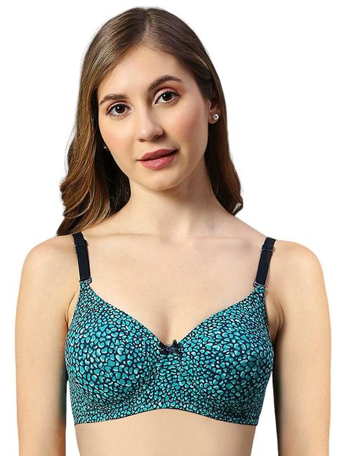 smarty pants blue & black printed full coverage t-shirt bra