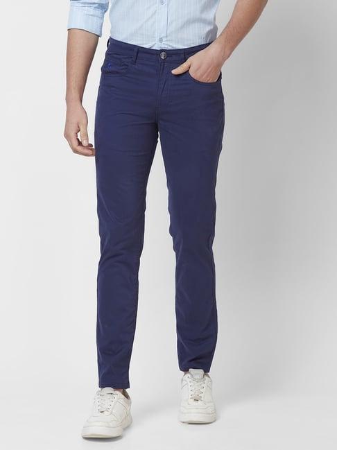 giordano royal blue slim fit chinos