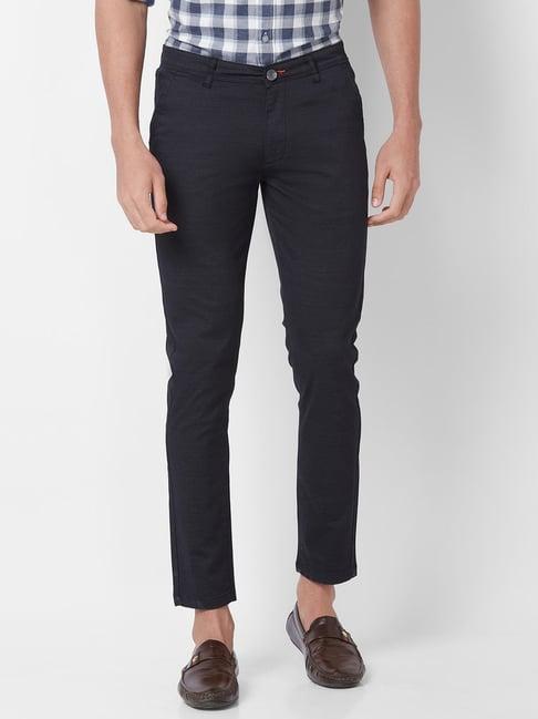 giordano black digital printed slim fit chinos