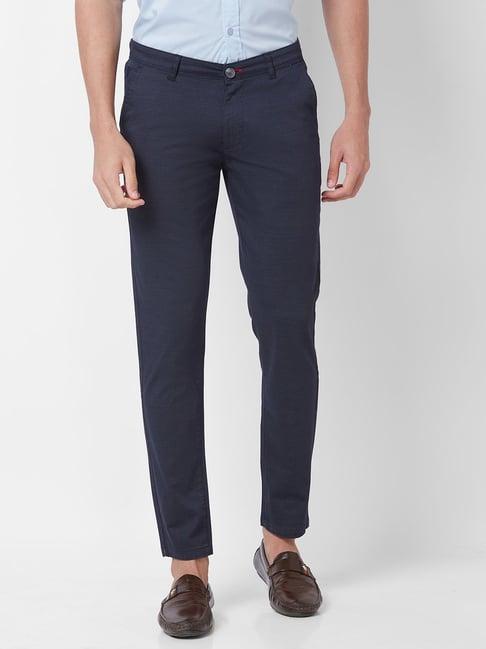 giordano navy digital printed slim fit chinos