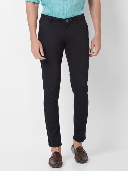 giordano black printed slim fit chinos