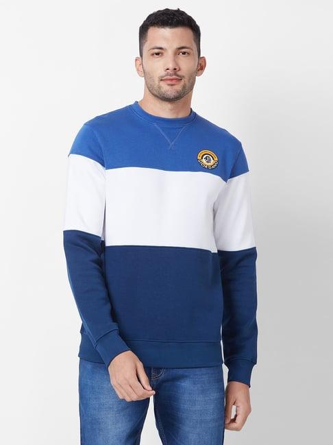 giordano bluejay regular fit colour block sweatshirt