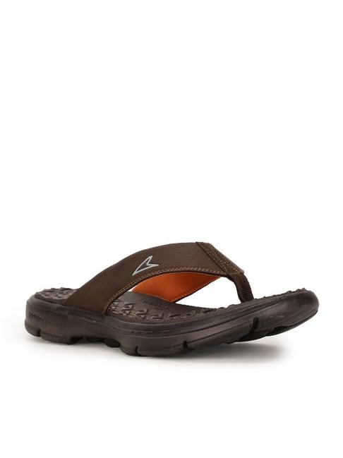 power by bata men's brown flip flops