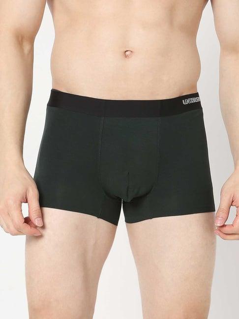 underjeans by spykar dark green regular fit trunks