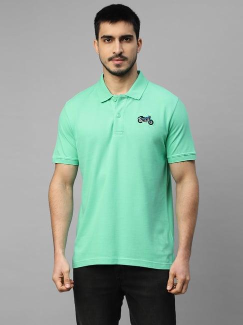 royal enfield 8-bit scram mint green regular fit polo t-shirt