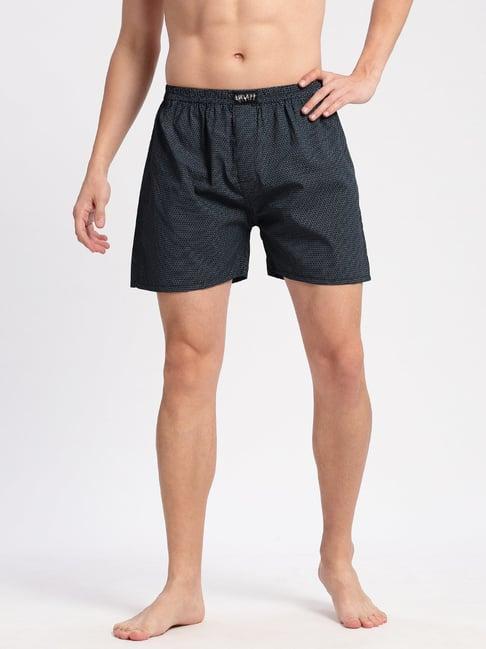 showoff black cotton slim fit printed boxers