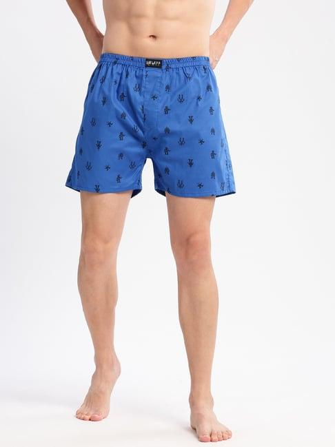 showoff blue cotton slim fit printed boxers