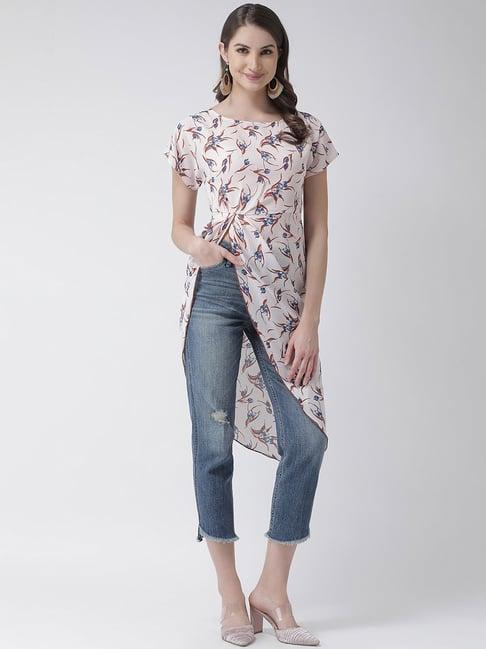 kassually light pink printed top