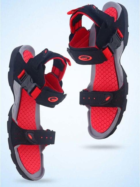 sparx men's black floater sandals