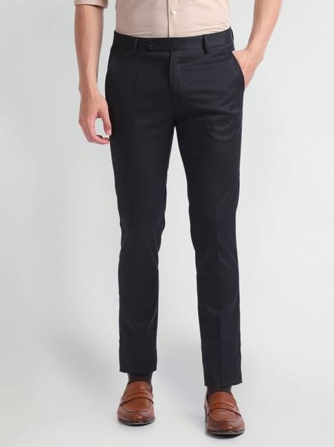 arrow newyork blue slim fit trousers