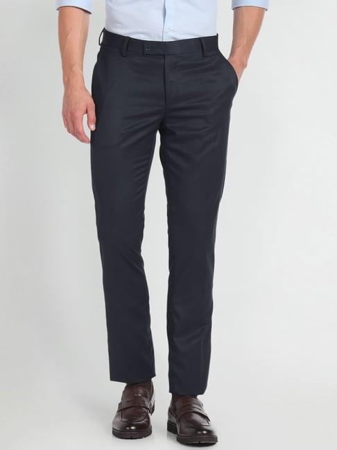 arrow newyork blue regular fit trousers