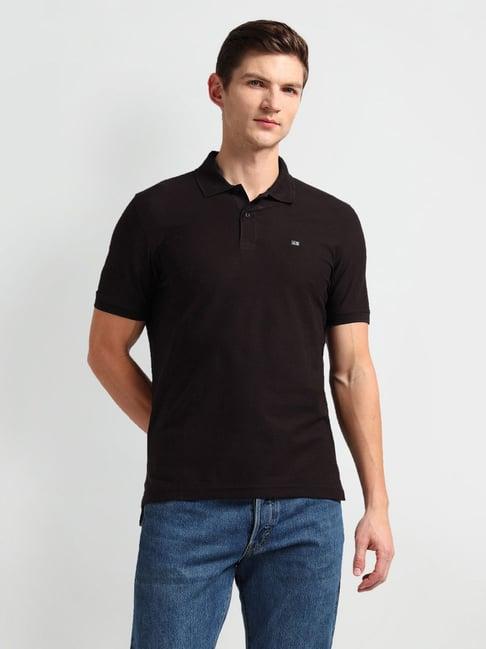 arrow sports brown cotton regular fit polo t-shirt