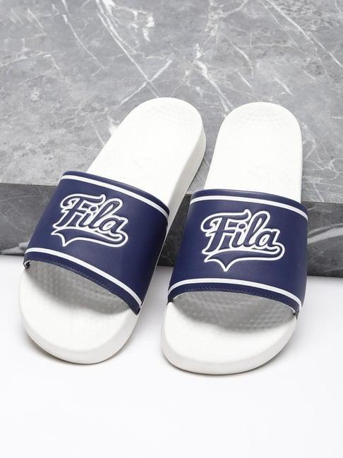 fila men's navy slides