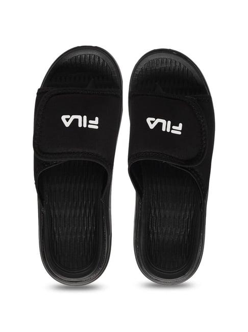 fila men's black slides