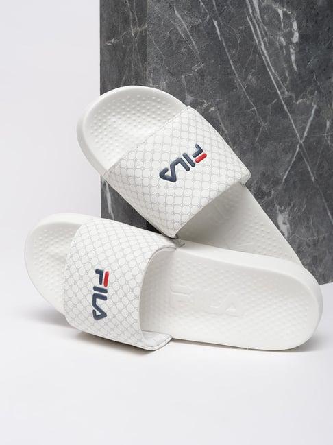 fila men's white slides