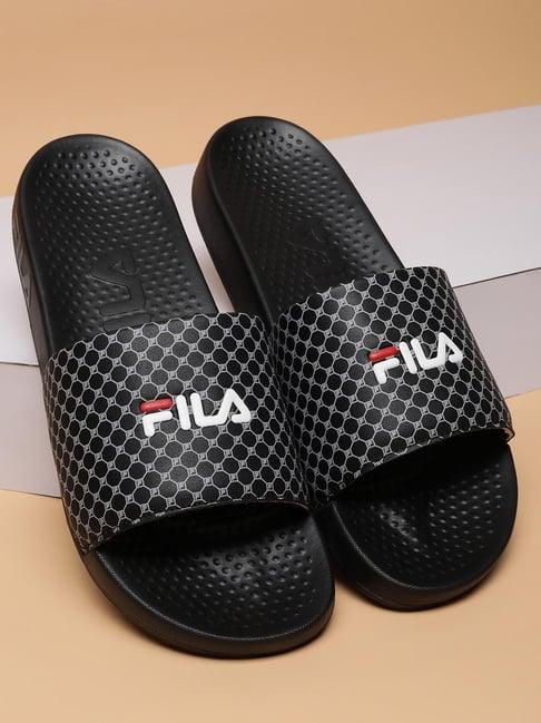 fila men's black slides