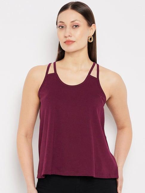 hypernation burgundy relaxed fit top