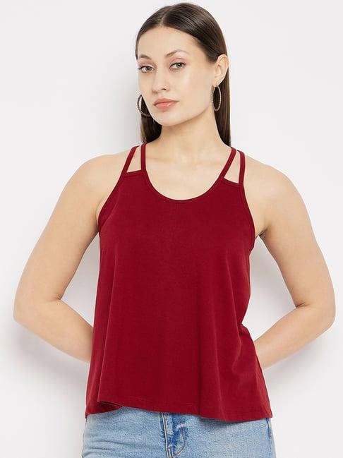 hypernation maroon relaxed fit top