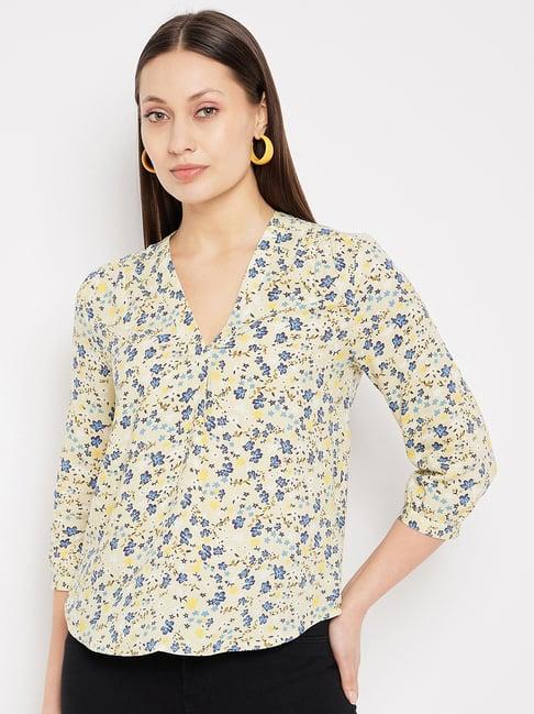 hypernation yellow floral print top