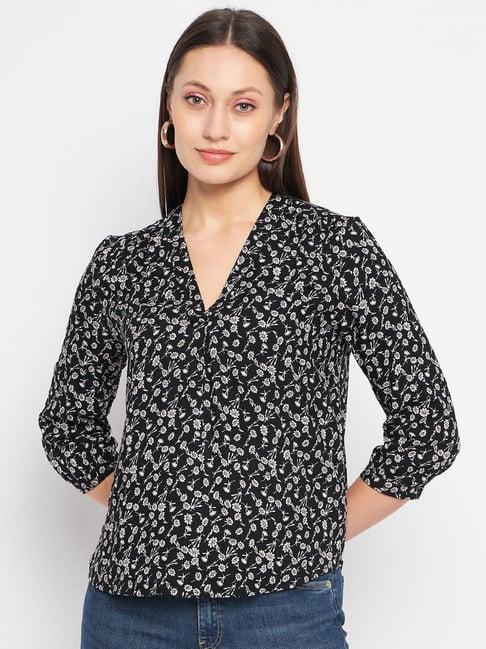 hypernation black & white floral print top