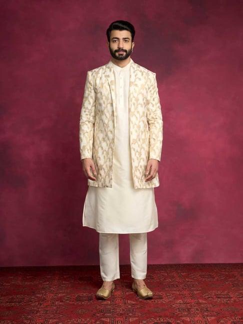 abhishti cream straight fit kurta