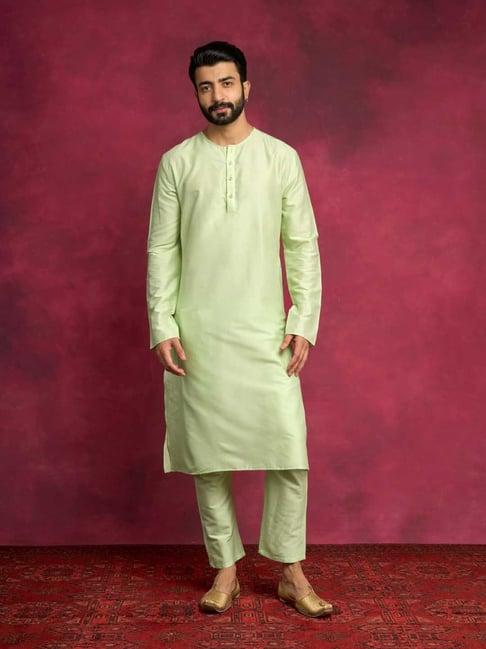 abhishti pistachio green straight fit kurta