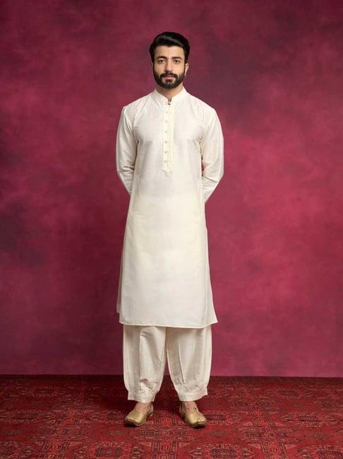 abhishti cream straight fit kurta