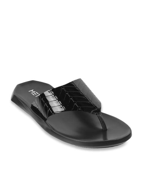 metro men's black thong sandals