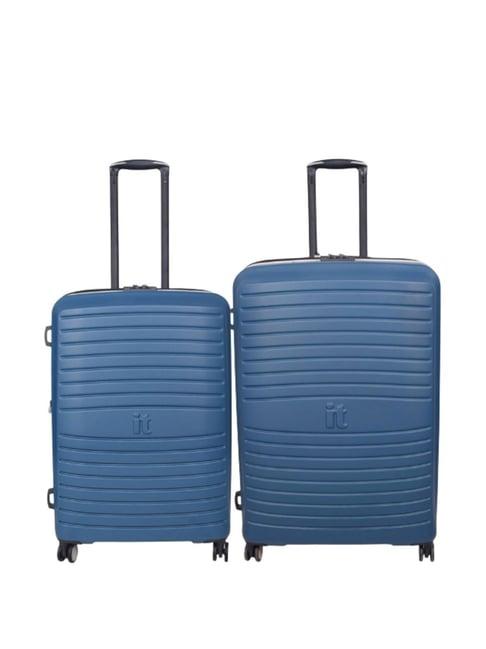 it luggage eco protect teal striped trolley bag pack of 2 - 69.5 cms & 79 cms