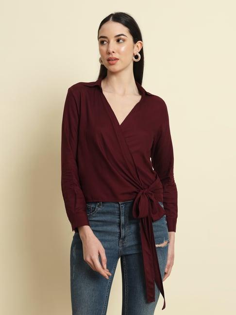 trend arrest burgundy top