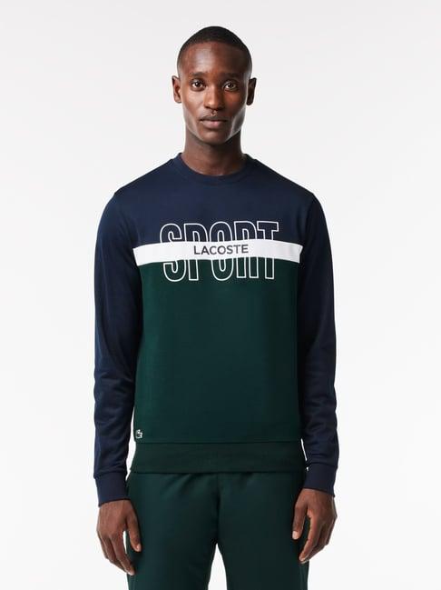 lacoste blue classic fit colour block sweatshirt