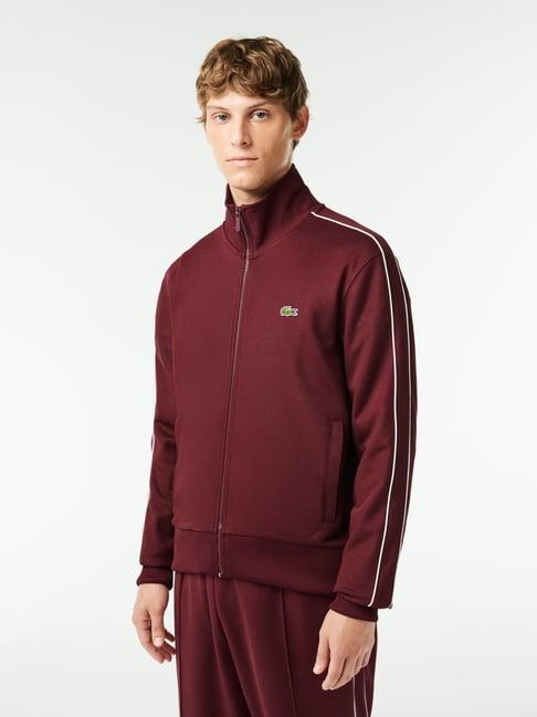 lacoste maroon regular fit sweatshirt