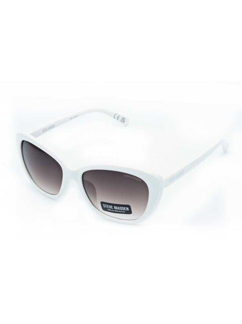 steve madden white oversize irregular sunglasses for women