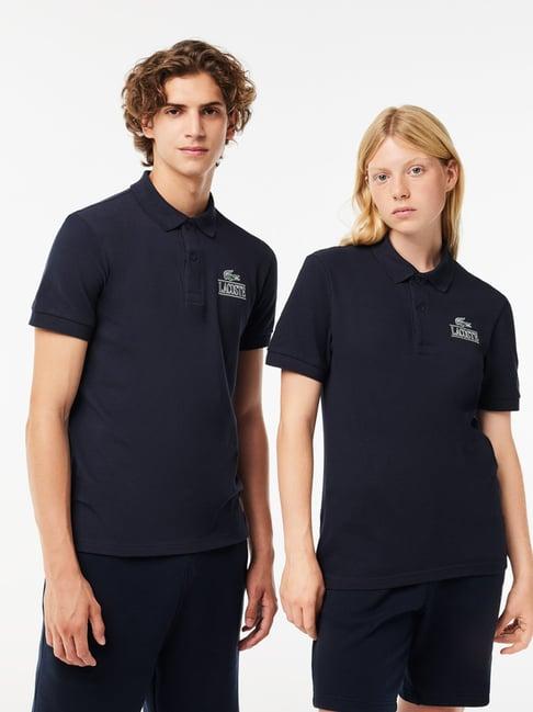 lacoste unisex navy cotton regular fit polo t-shirt