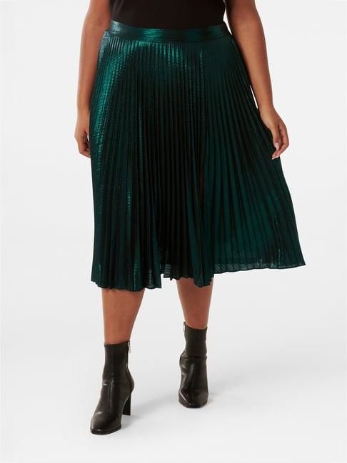 forever new teal textured midi skirt