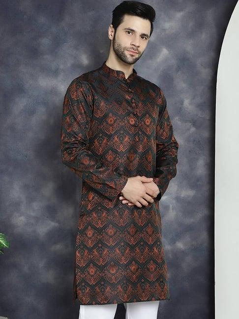 jompers bronze regular fit self pattern kurta