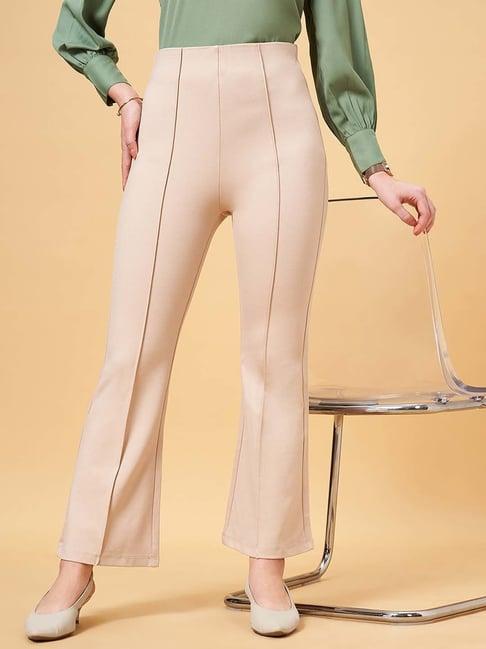 yu by pantaloons pink bootcut pants