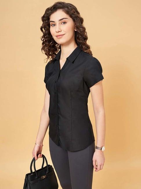 yu by pantaloons black comfort fit formal shirt