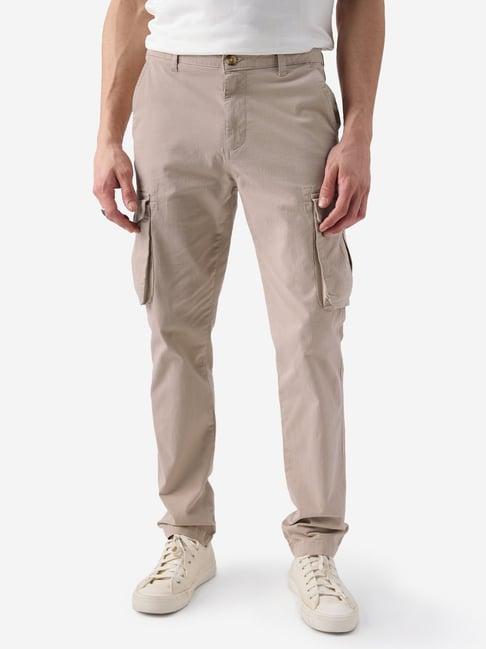 the souled store originals beige regular fit cargos