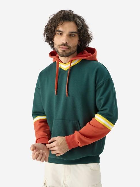 the souled store multicolor oversized hooded sweatshirt