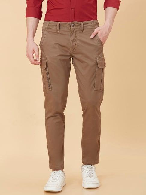 being human brown slim fit cargo pants