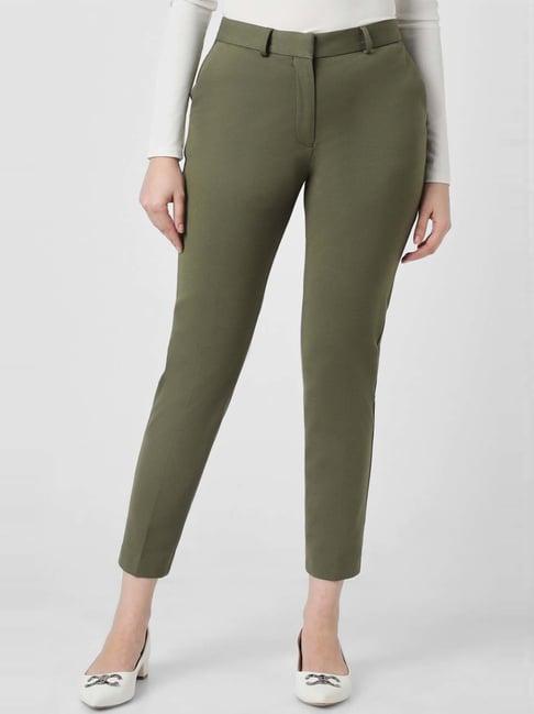 van heusen green mid rise formal pants