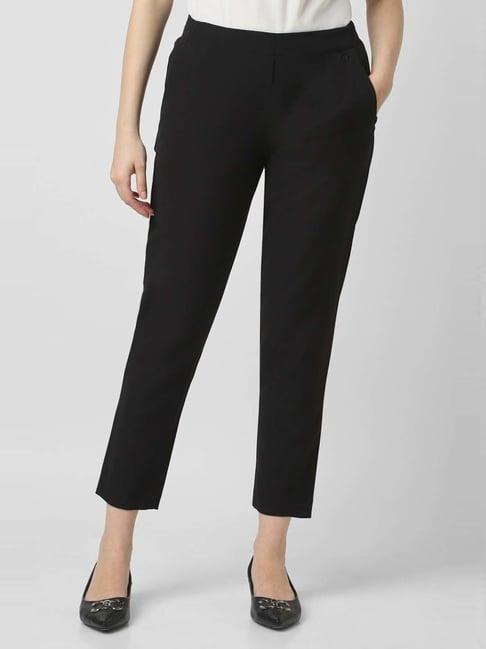 van heusen black mid rise formal pants