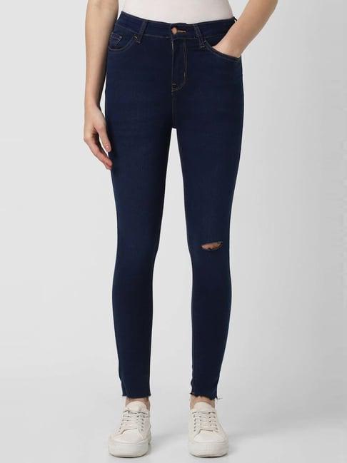 van heusen navy distressed mid rise jeans