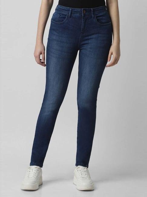 van heusen navy cotton mid rise jeans