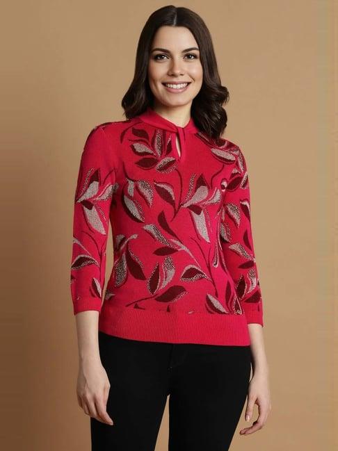 allen solly red floral print top