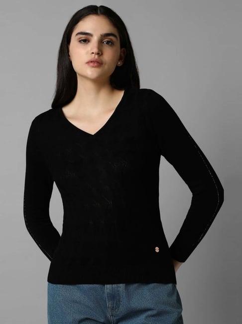 allen solly black regular fit top